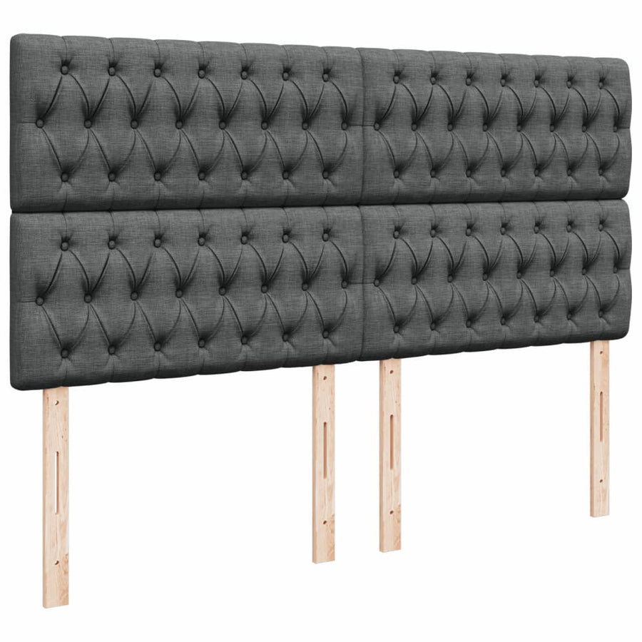 Boxspring met matras stof donkergrijs 200x200 cm