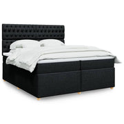 Boxspring met matras 200x200 cm zwart