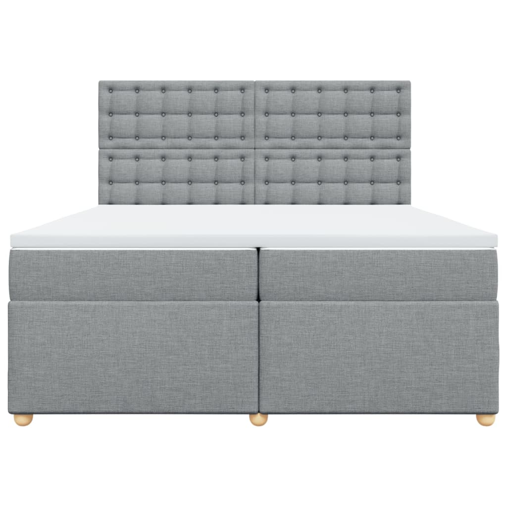 Boxspring met matras stof lichtgrijs 200x200 cm