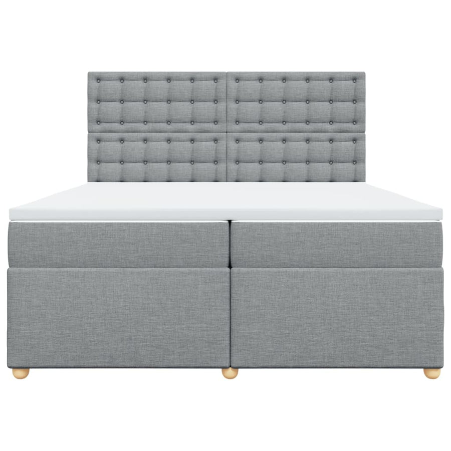 Boxspring met matras stof lichtgrijs 200x200 cm
