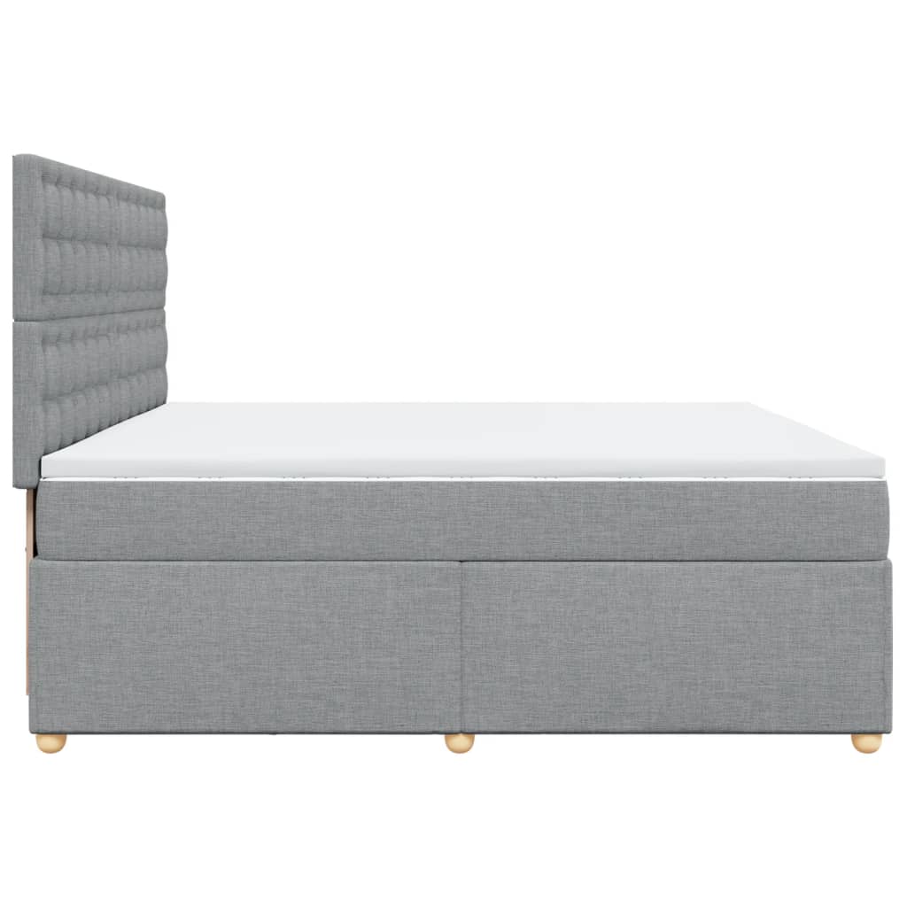 Boxspring met matras stof lichtgrijs 200x200 cm