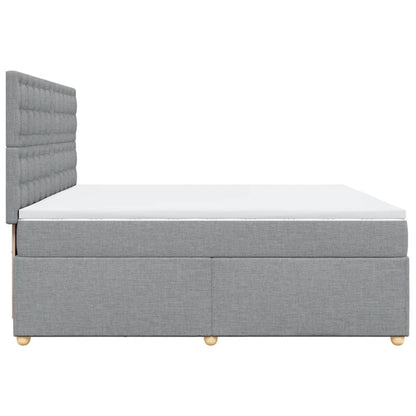 Boxspring met matras stof lichtgrijs 200x200 cm