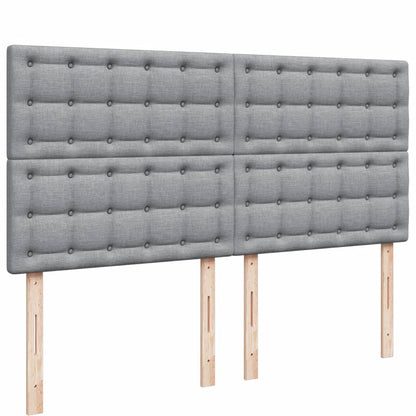 Boxspring met matras stof lichtgrijs 200x200 cm