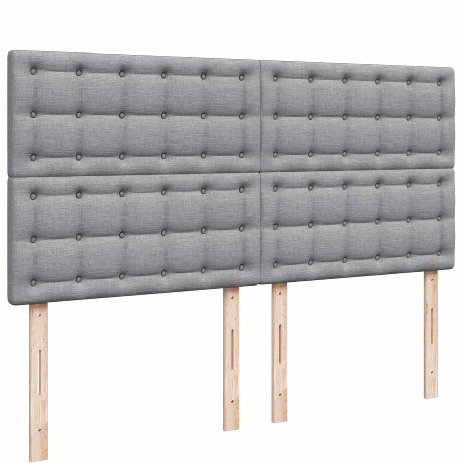 Boxspring met matras stof lichtgrijs 200x200 cm