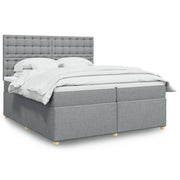 Boxspring 200x200 cm lichtgrijs stof