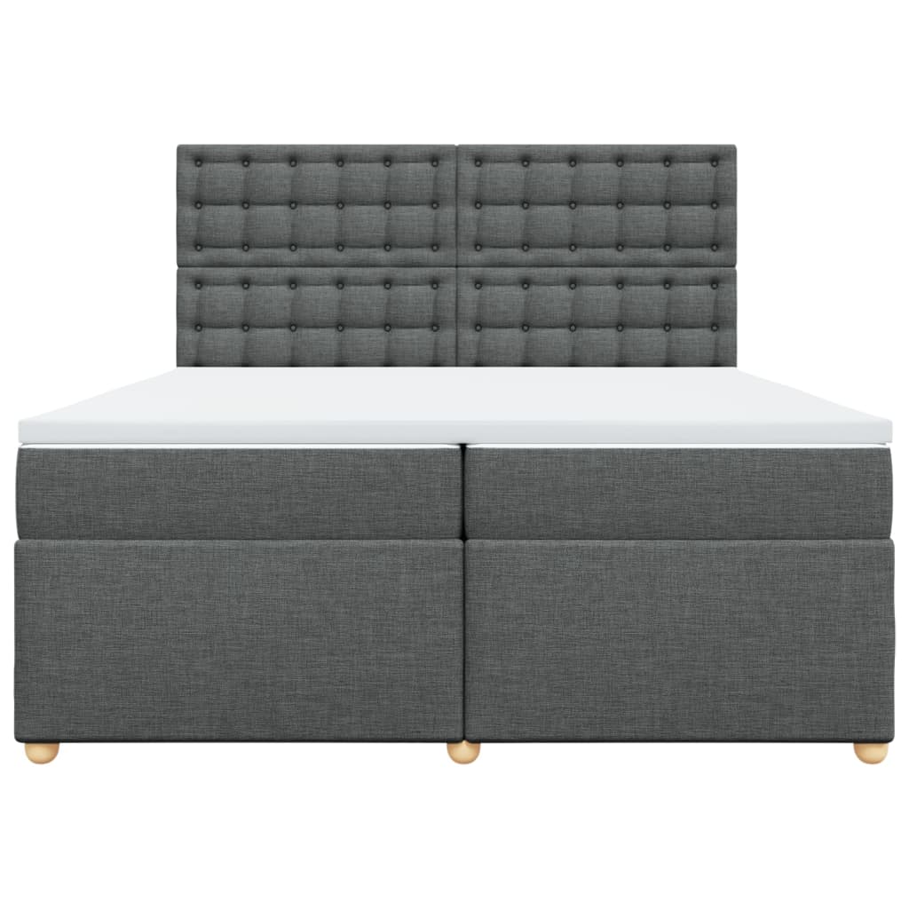 Boxspring met matras stof donkergrijs 200x200 cm