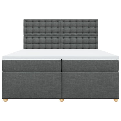 Boxspring met matras stof donkergrijs 200x200 cm