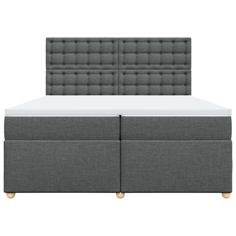 Boxspring met matras stof donkergrijs 200x200 cm