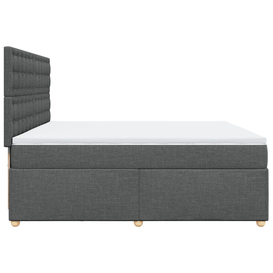 Boxspring met matras stof donkergrijs 200x200 cm