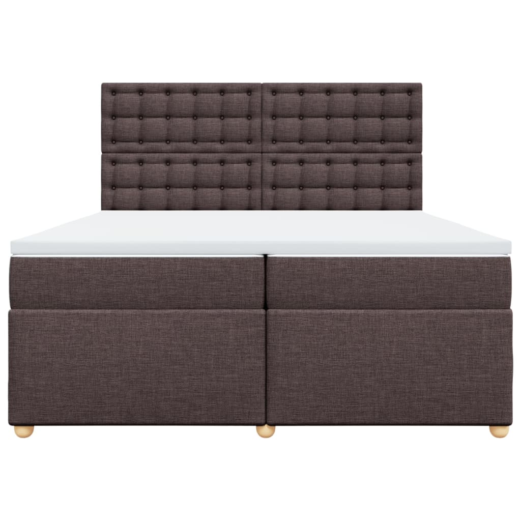 Boxspring met matras stof donkerbruin 200x200 cm