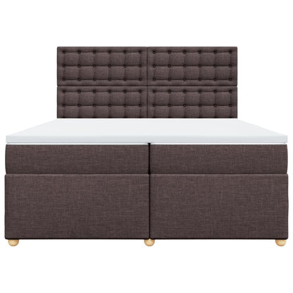 Boxspring met matras stof donkerbruin 200x200 cm