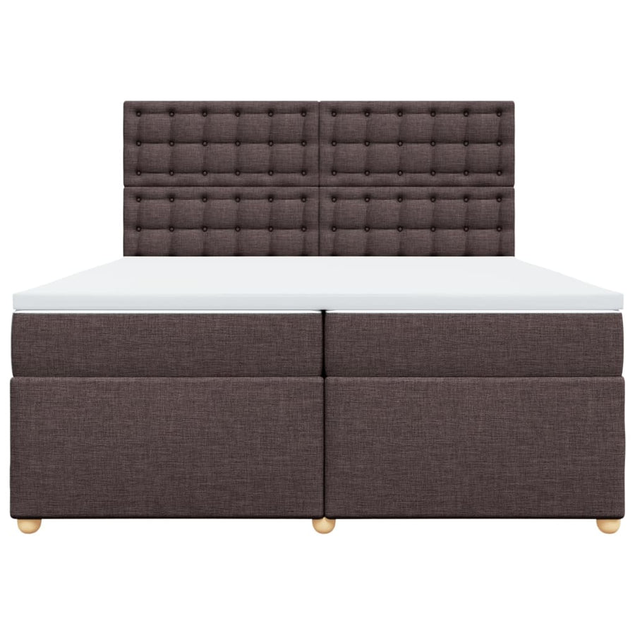 Boxspring met matras stof donkerbruin 200x200 cm