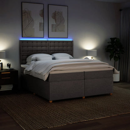 Boxspring met matras stof taupe 200x200 cm