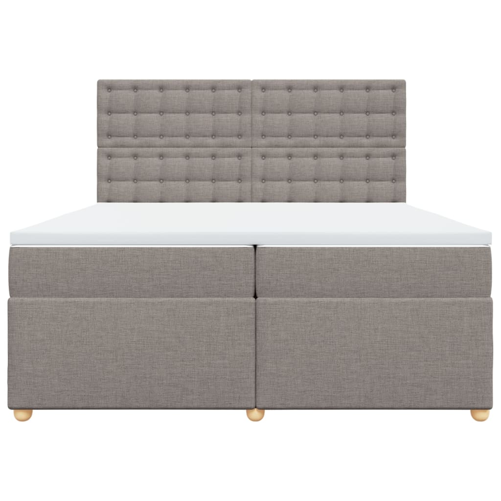 Boxspring met matras stof taupe 200x200 cm