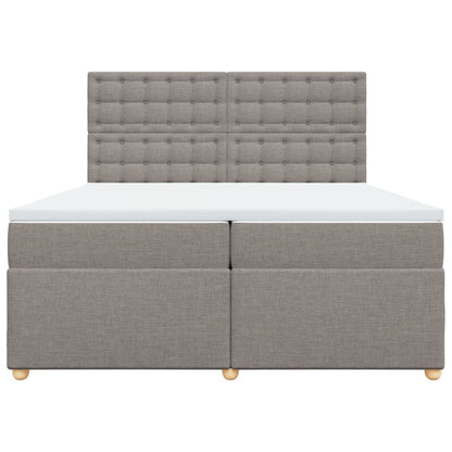 Boxspring met matras stof taupe 200x200 cm