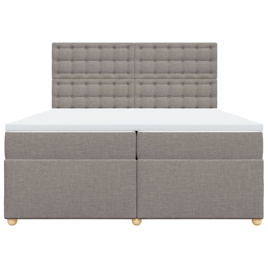 Boxspring met matras stof taupe 200x200 cm