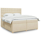 Boxspring crèmekleurig 200x200 cm pocketveringmatras