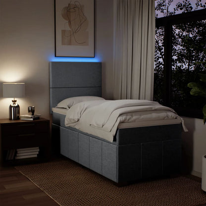 Boxspring met matras stof lichtgrijs 80x200 cm