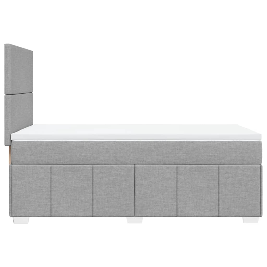 Boxspring met matras stof lichtgrijs 80x200 cm