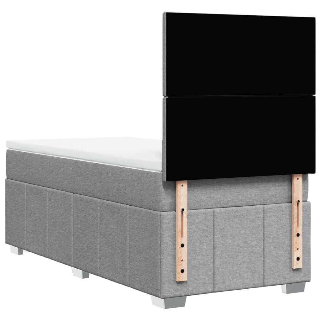 Boxspring met matras stof lichtgrijs 80x200 cm