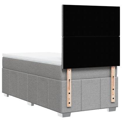 Boxspring met matras stof lichtgrijs 80x200 cm