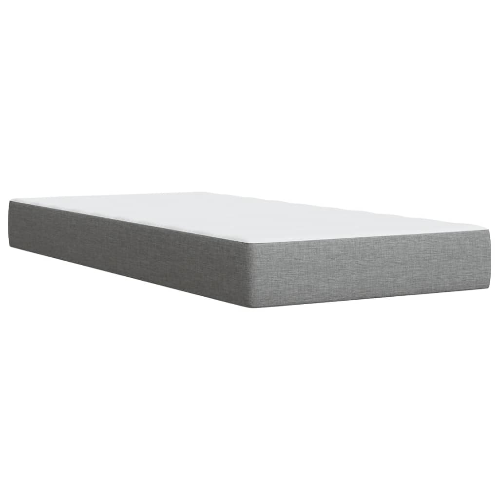 Boxspring met matras stof lichtgrijs 80x200 cm