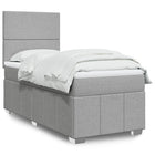 Box spring with mattress fabric light gray 80x200 cm