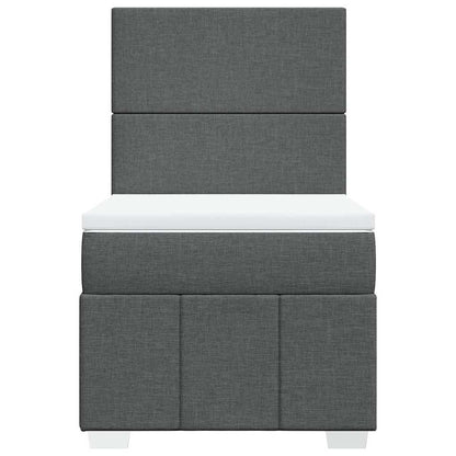 Boxspring met matras stof donkergrijs 80x200 cm