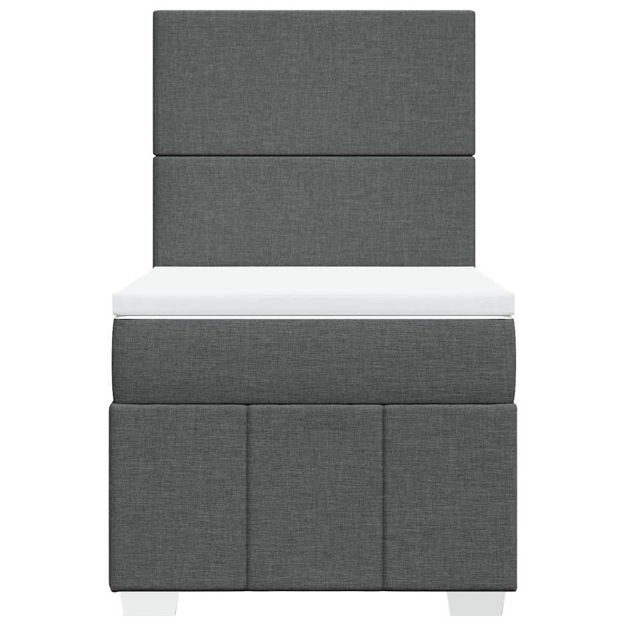 Boxspring met matras stof donkergrijs 80x200 cm