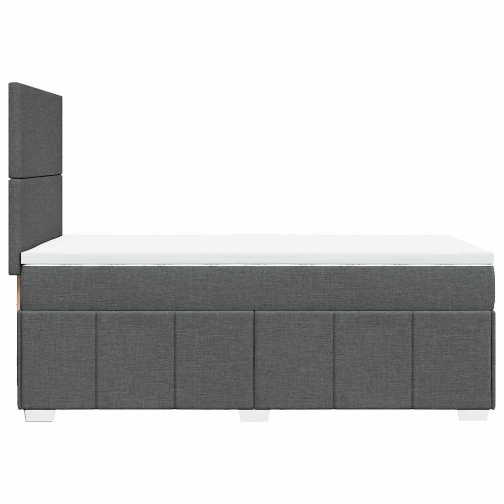 Boxspring met matras stof donkergrijs 80x200 cm