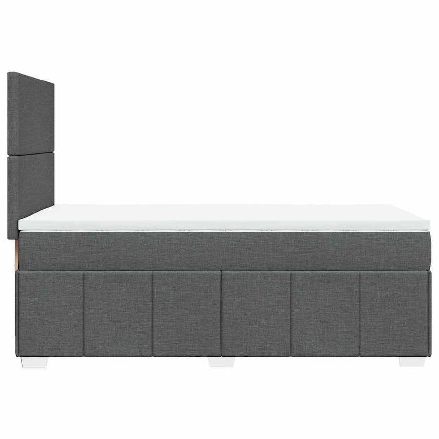 Boxspring met matras stof donkergrijs 80x200 cm