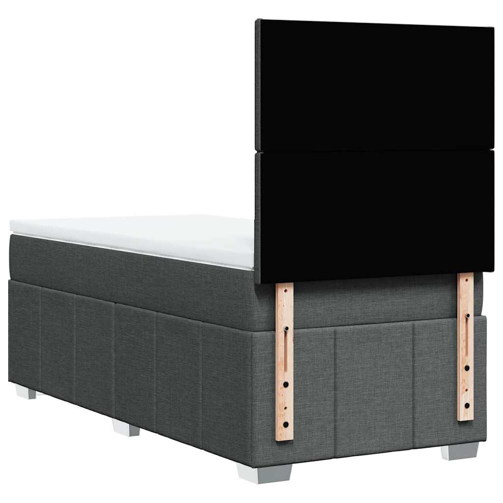 Boxspring met matras stof donkergrijs 80x200 cm