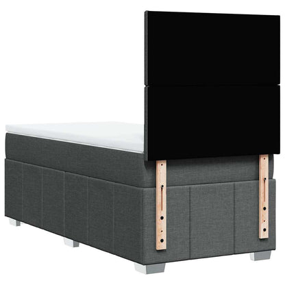 Boxspring met matras stof donkergrijs 80x200 cm
