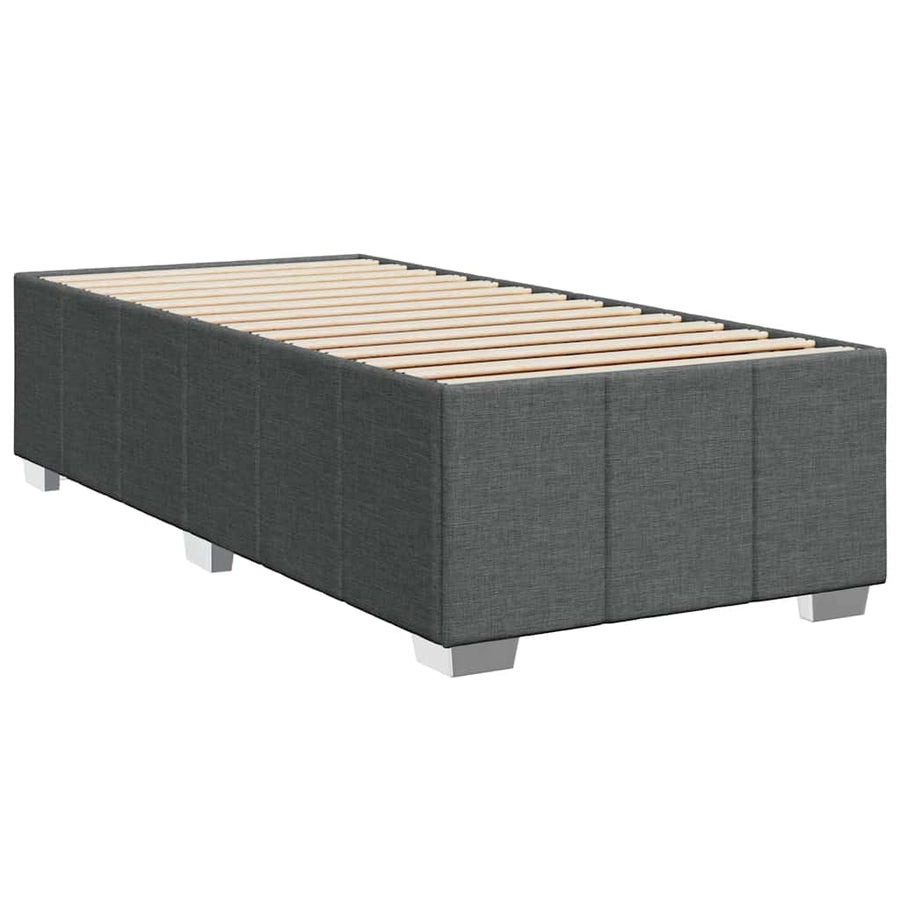 Boxspring met matras stof donkergrijs 80x200 cm