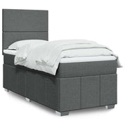 Boxspring 80x200 cm donkergrijs met pocketveringmatras