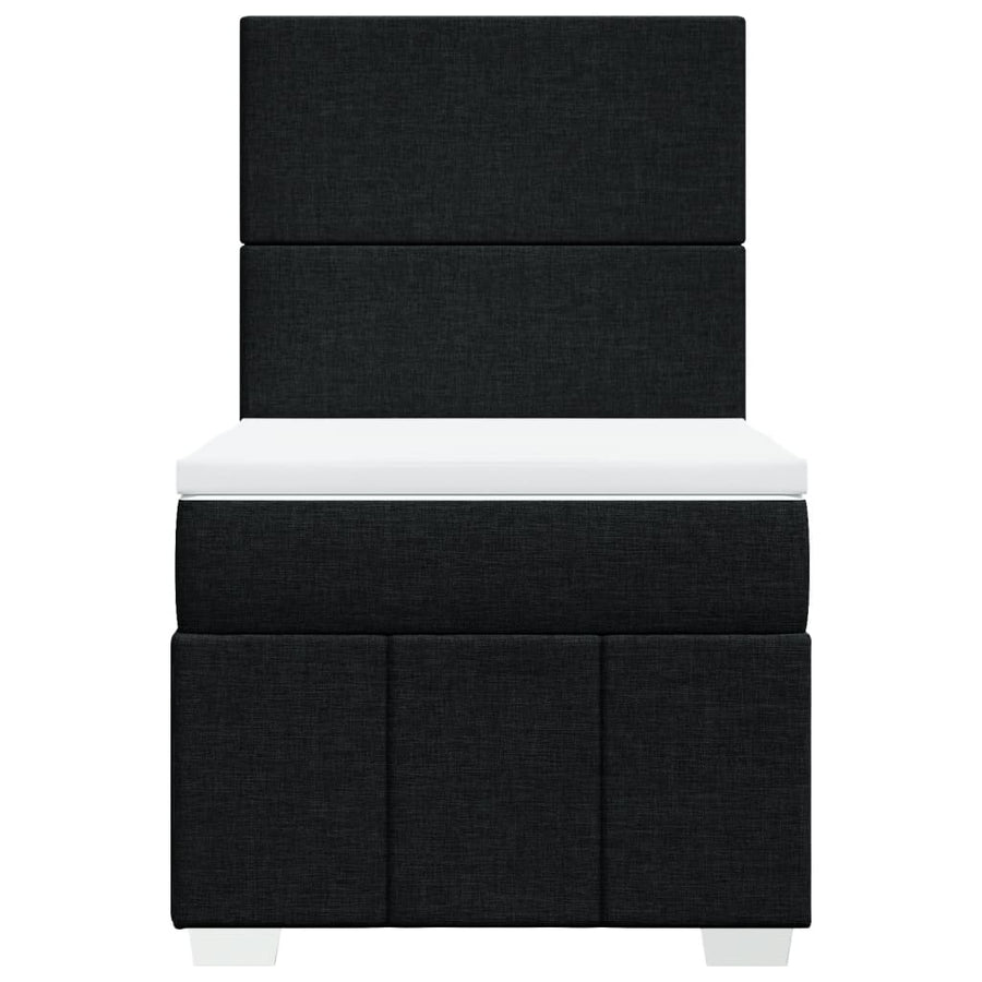 Boxspring met matras stof zwart 80x200 cm