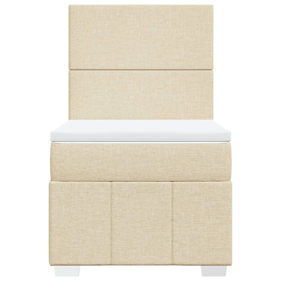 Boxspring met matras stof crèmekleurig 80x200 cm