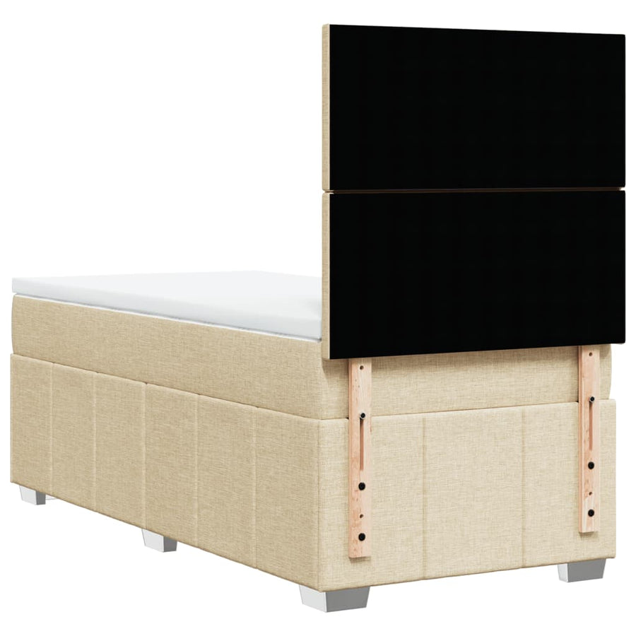 Boxspring met matras stof crèmekleurig 80x200 cm