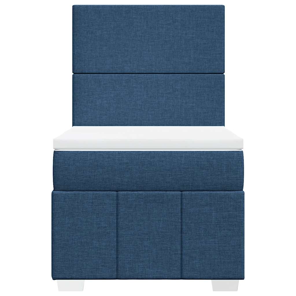 Boxspring met matras stof blauw 80x200 cm