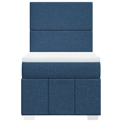 Boxspring met matras stof blauw 80x200 cm