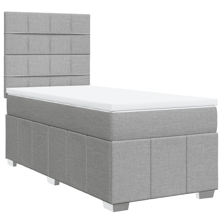 Boxspring met matras stof lichtgrijs 80x200 cm