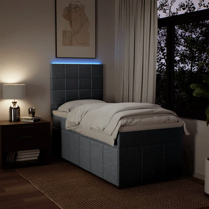 Boxspring met matras stof lichtgrijs 80x200 cm