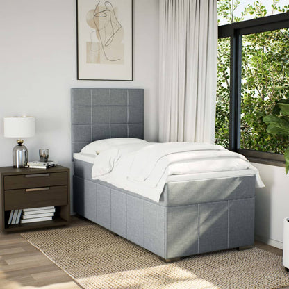 Boxspring met matras stof lichtgrijs 80x200 cm