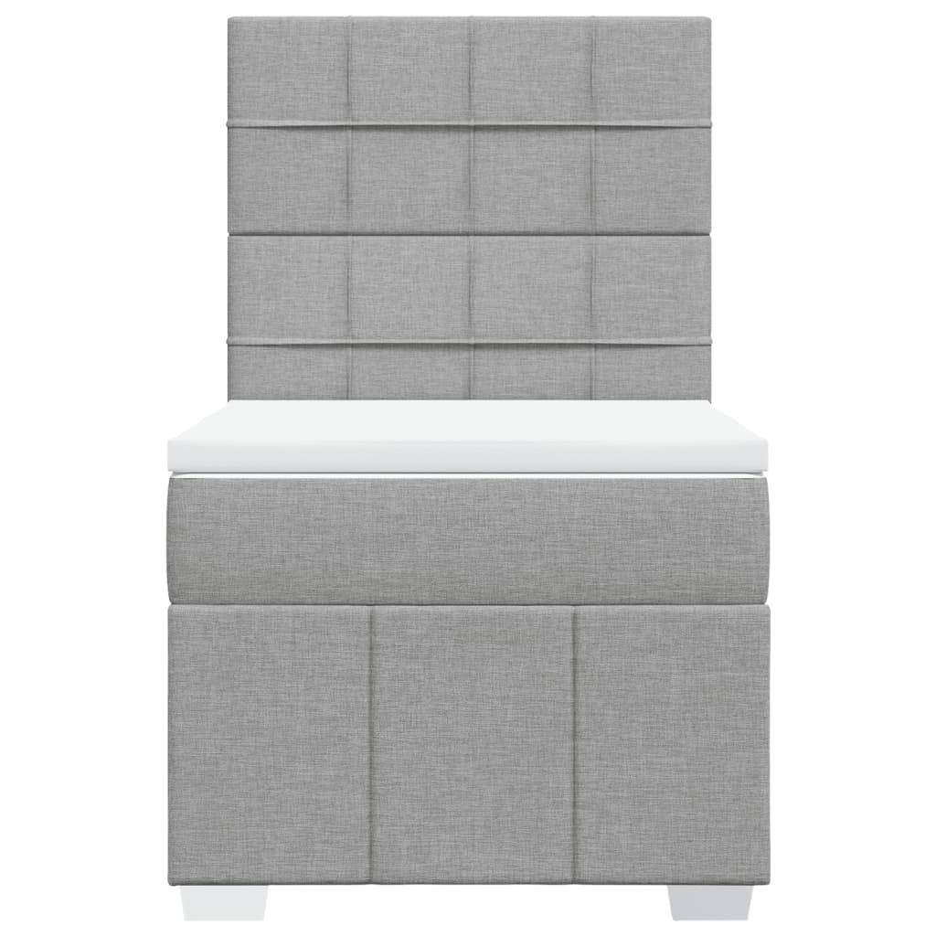 Boxspring met matras stof lichtgrijs 80x200 cm