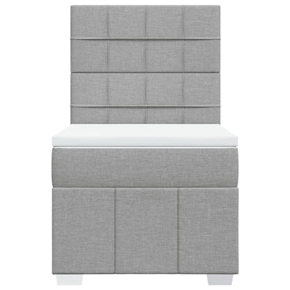 Boxspring met matras stof lichtgrijs 80x200 cm