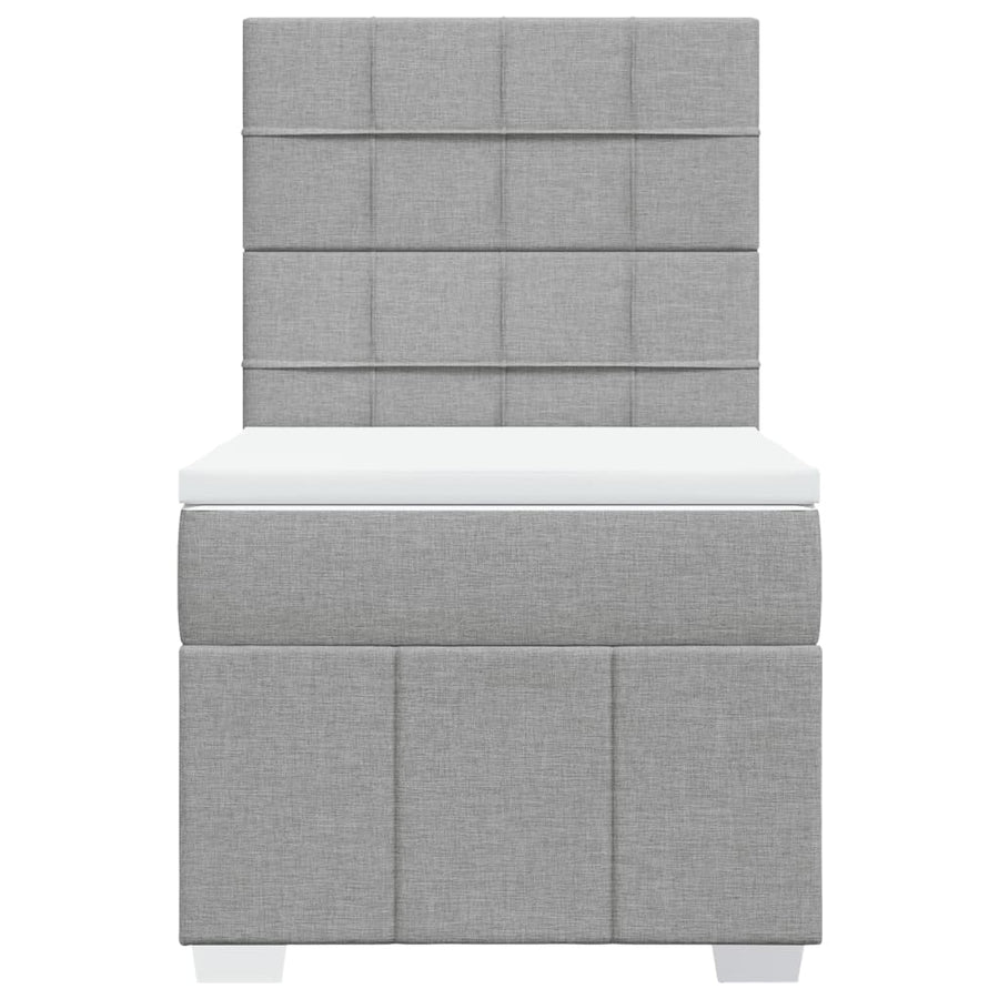 Boxspring met matras stof lichtgrijs 80x200 cm