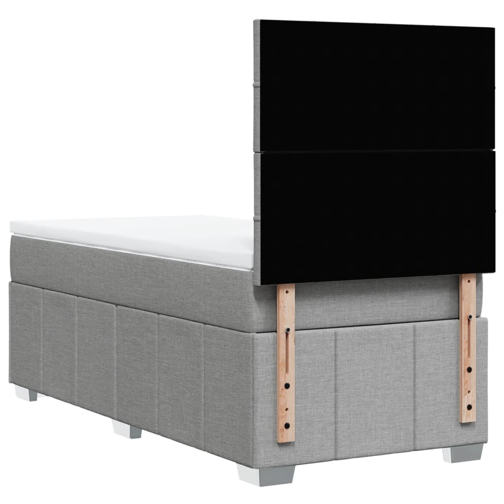 Boxspring met matras stof lichtgrijs 80x200 cm