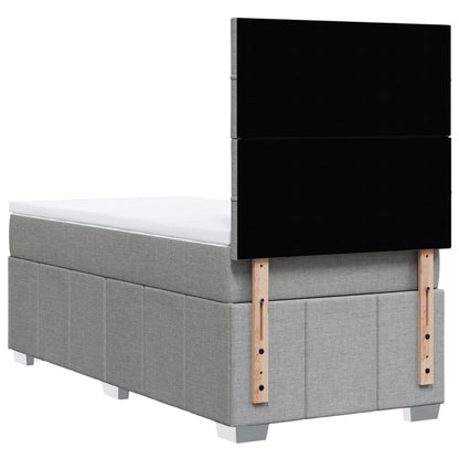 Boxspring met matras stof lichtgrijs 80x200 cm