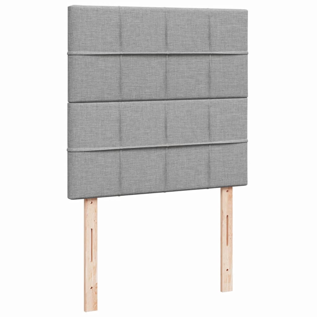 Boxspring met matras stof lichtgrijs 80x200 cm