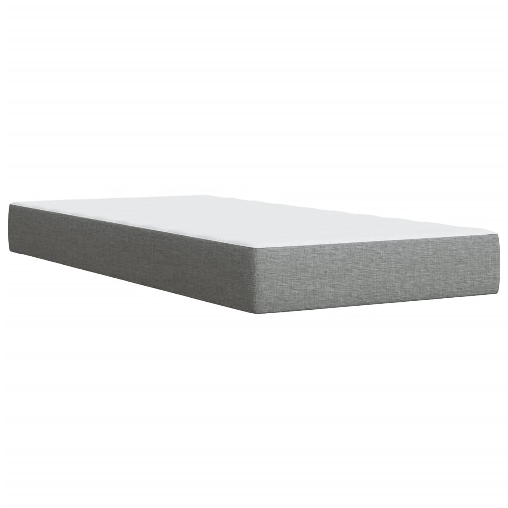 Boxspring met matras stof lichtgrijs 80x200 cm